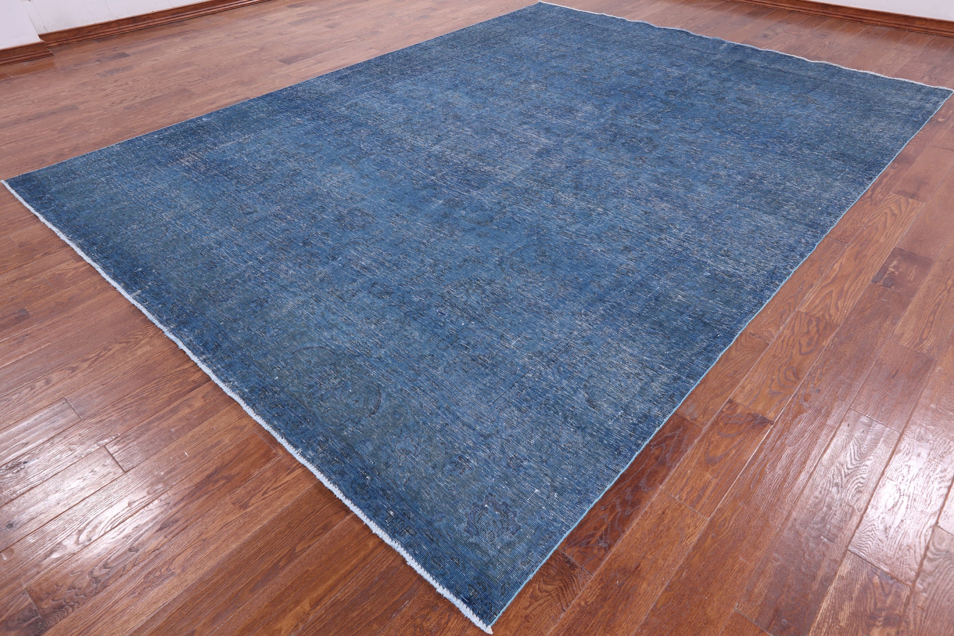 Blue Persian Overdyed Hand Knotted Wool Rug - 9' 2" X 12' 3" - Golden Nile