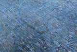 Blue Persian Overdyed Hand Knotted Wool Rug - 9' 2" X 12' 3" - Golden Nile