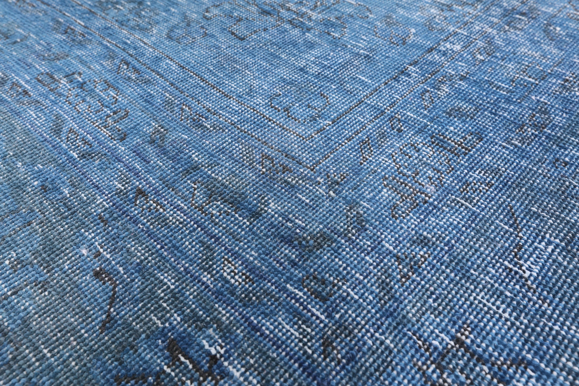 Blue Persian Overdyed Hand Knotted Wool Rug - 9' 2" X 12' 3" - Golden Nile