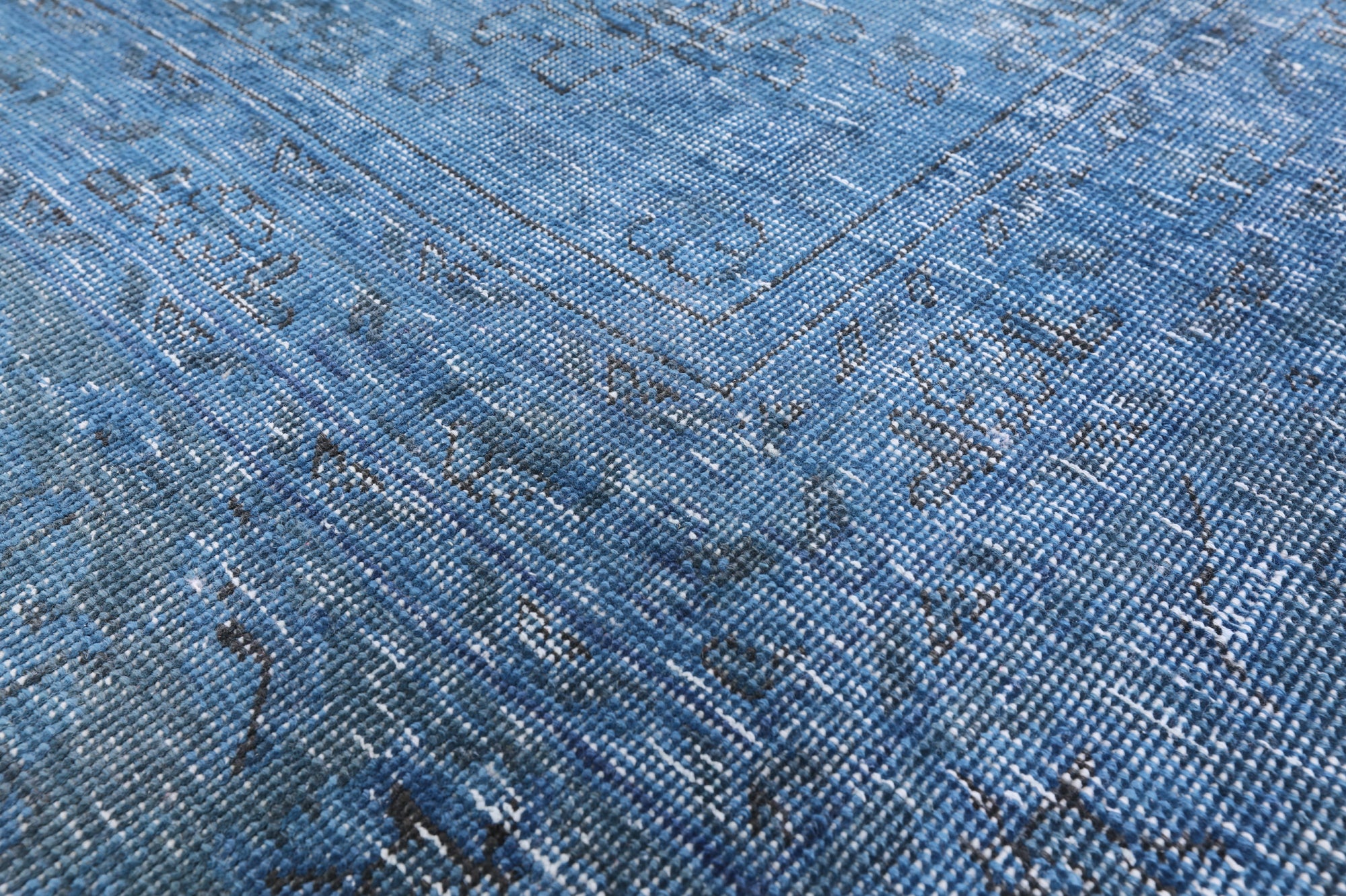 Blue Persian Overdyed Hand Knotted Wool Rug - 9' 2" X 12' 3" - Golden Nile