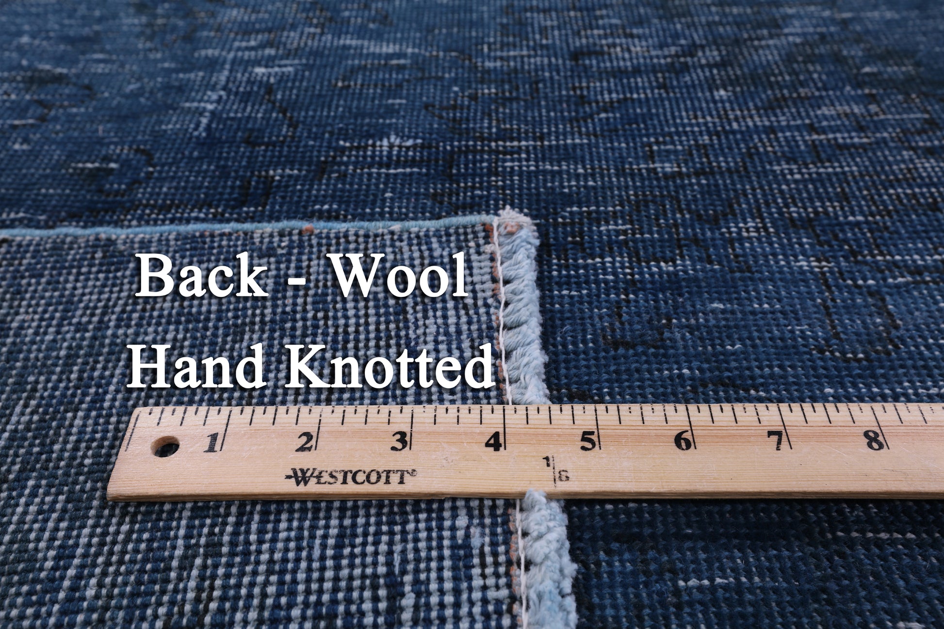 Blue Persian Overdyed Hand Knotted Wool Rug - 9' 2" X 12' 3" - Golden Nile