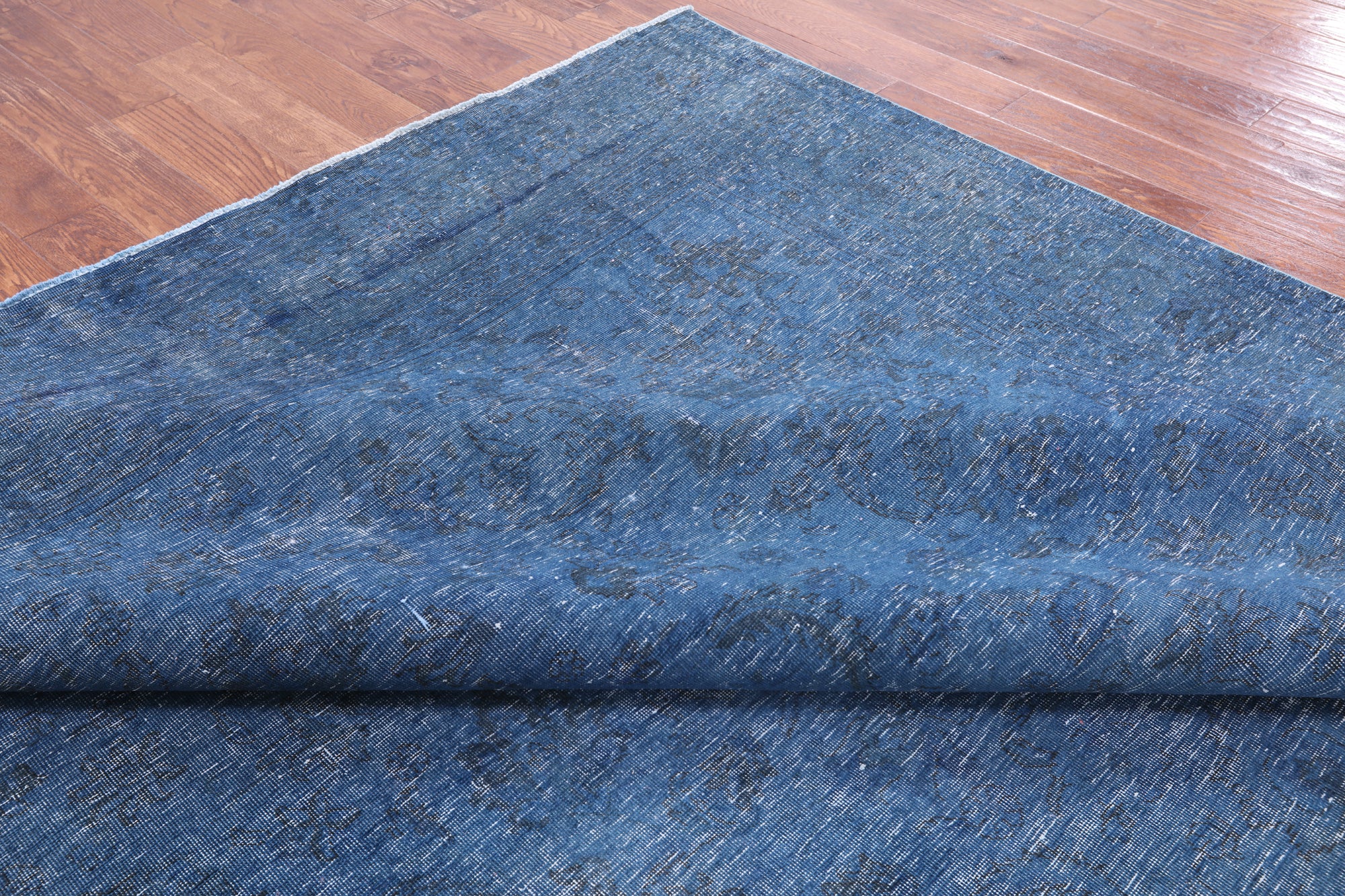 Blue Persian Overdyed Hand Knotted Wool Rug - 9' 2" X 12' 3" - Golden Nile
