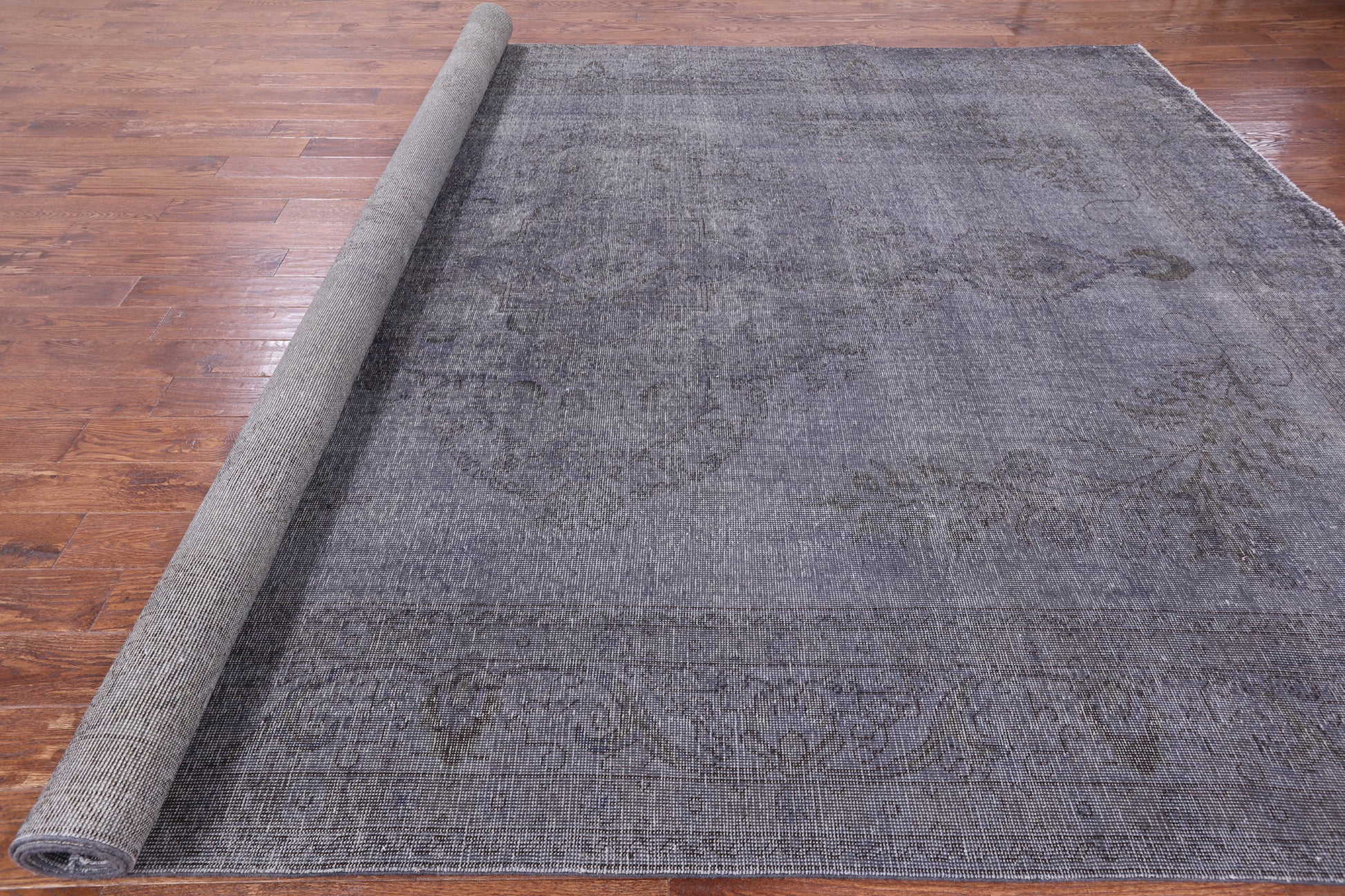 Grey Persian Overdyed Hand Knotted Wool Rug - 9' 8" X 12' 10" - Golden Nile