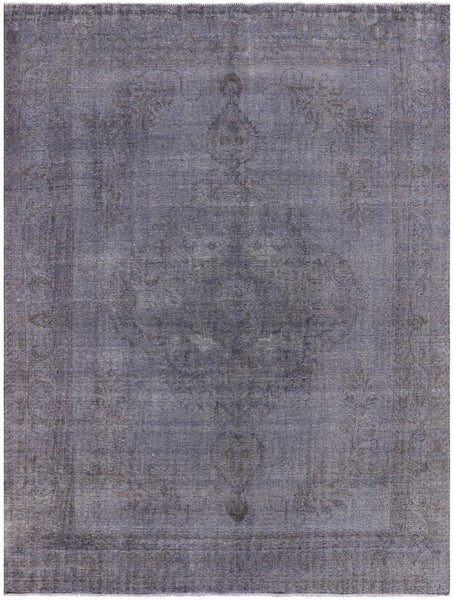 Grey Persian Overdyed Hand Knotted Wool Rug - 9' 8" X 12' 10" - Golden Nile