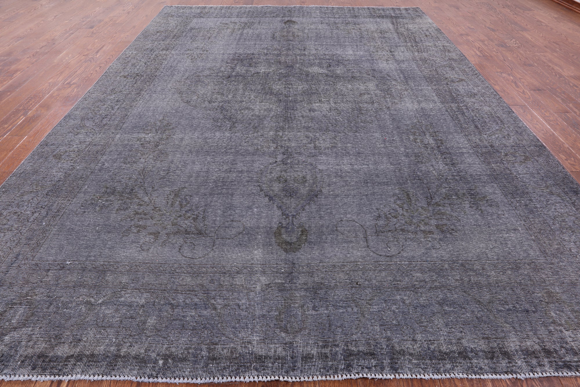 Grey Persian Overdyed Hand Knotted Wool Rug - 9' 8" X 12' 10" - Golden Nile