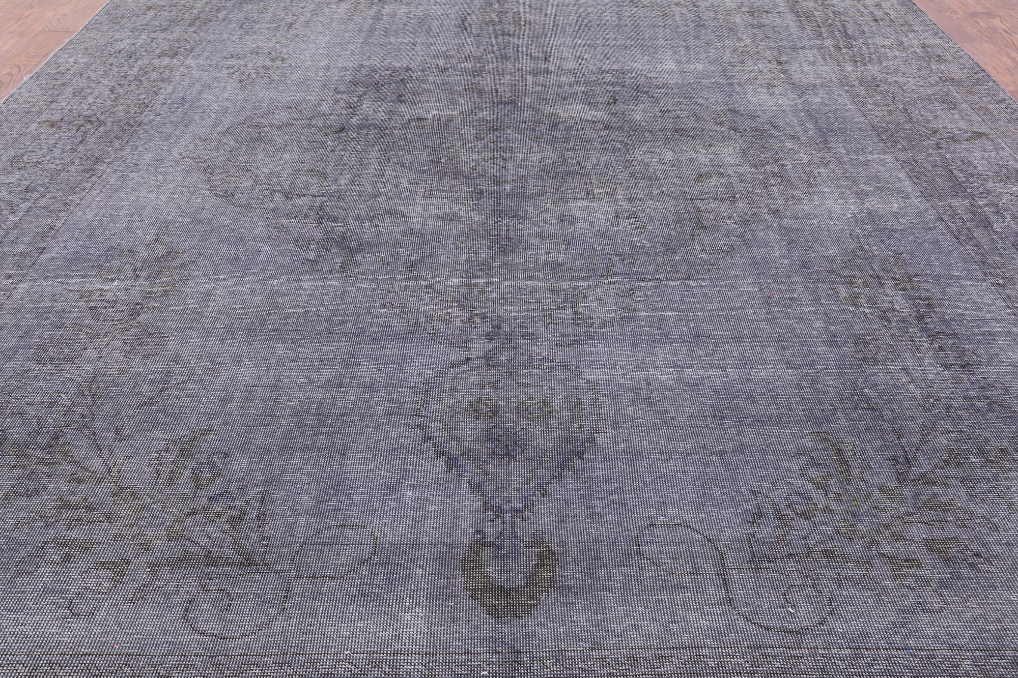 Grey Persian Overdyed Hand Knotted Wool Rug - 9' 8" X 12' 10" - Golden Nile