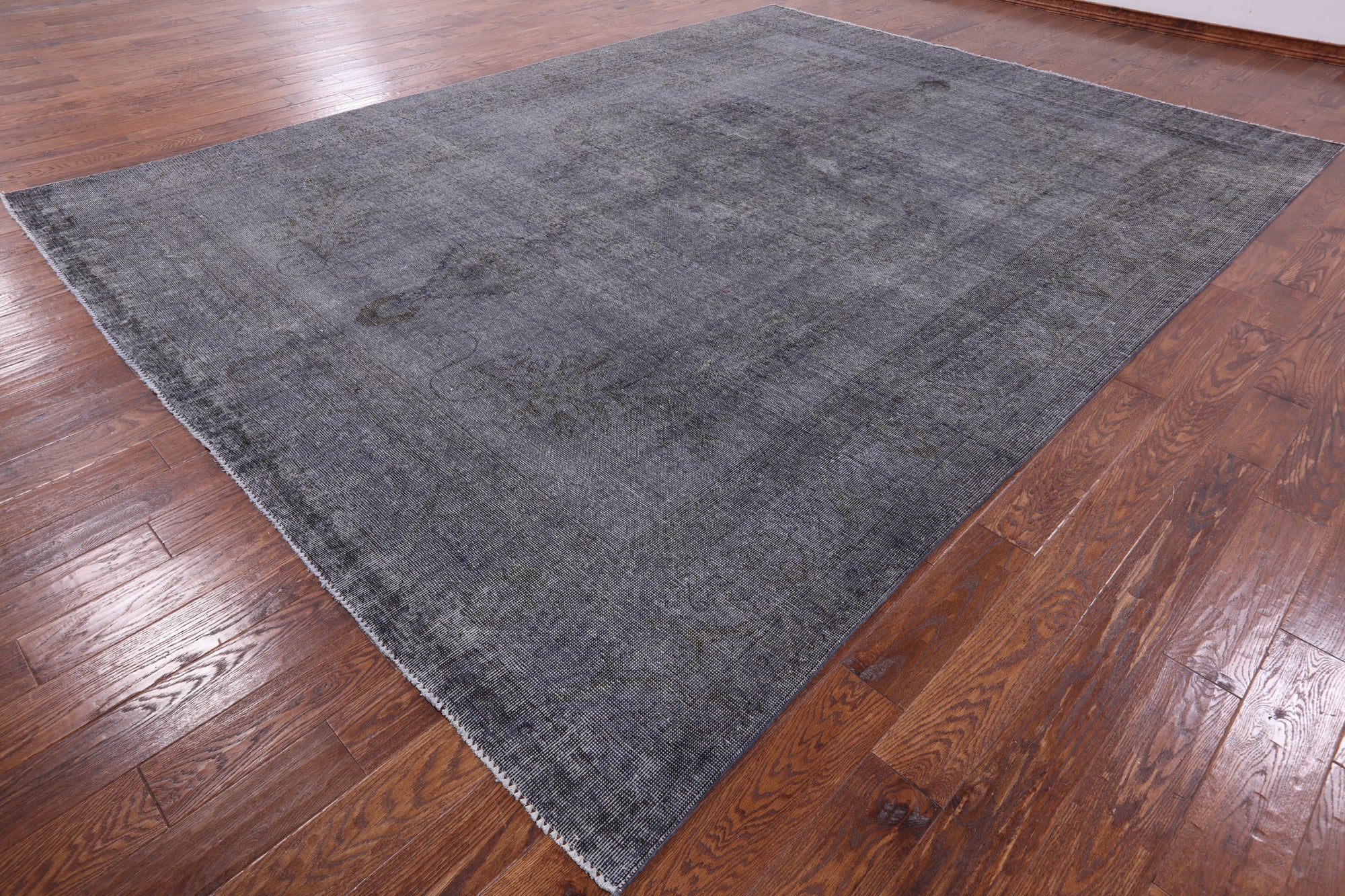 Grey Persian Overdyed Hand Knotted Wool Rug - 9' 8" X 12' 10" - Golden Nile