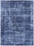 Blue Persian Overdyed Hand Knotted Wool Rug - 9' 3" X 12' 6" - Golden Nile