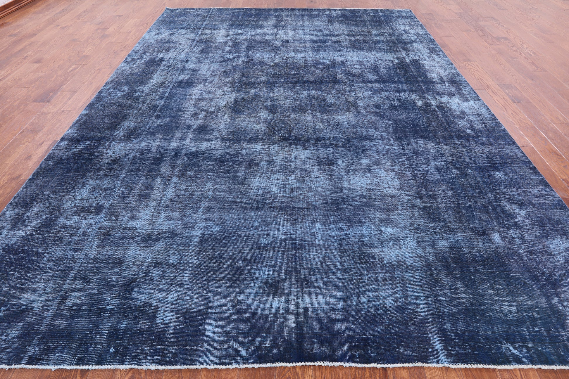 Blue Persian Overdyed Hand Knotted Wool Rug - 9' 3" X 12' 6" - Golden Nile