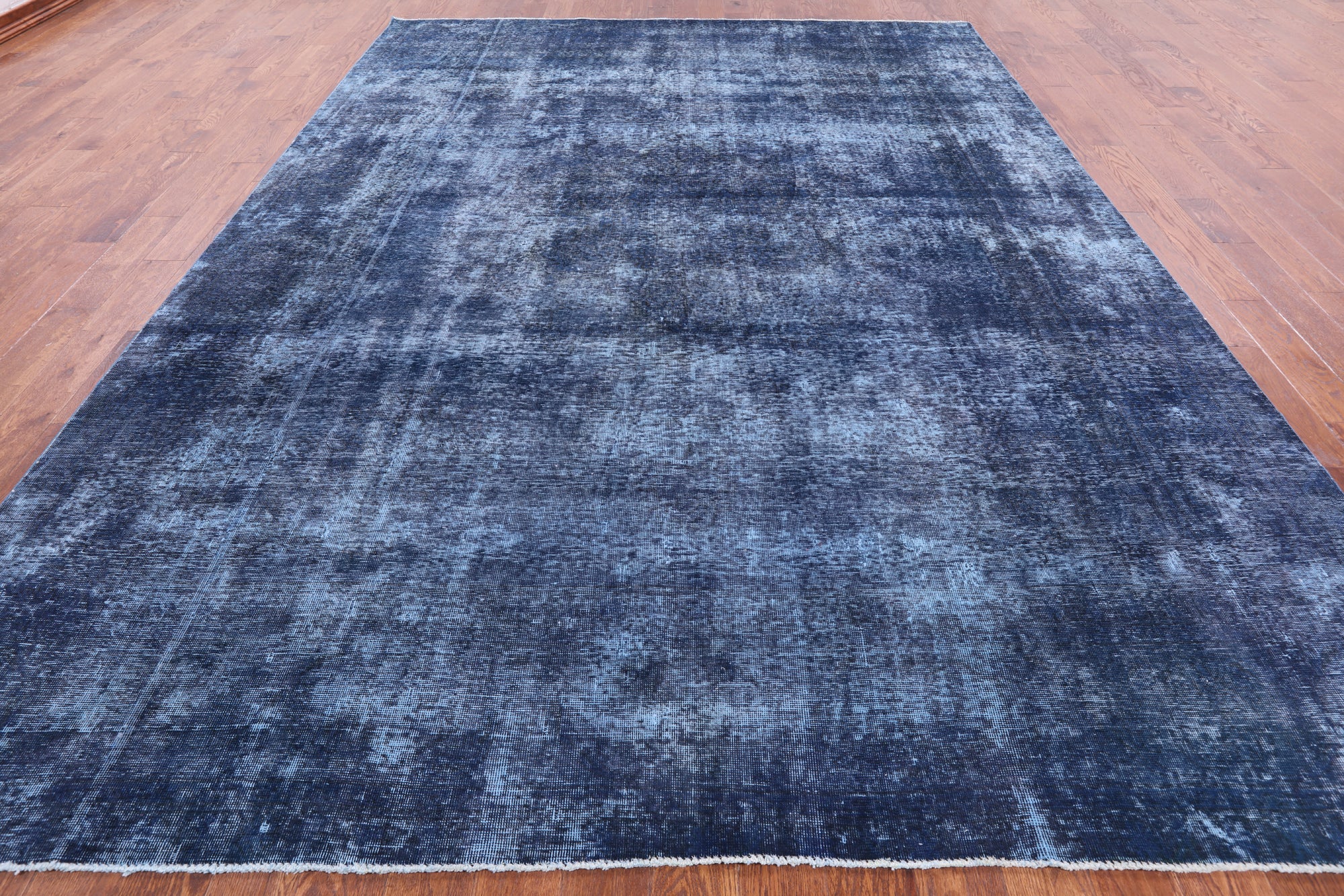 Blue Persian Overdyed Hand Knotted Wool Rug - 9' 3" X 12' 6" - Golden Nile