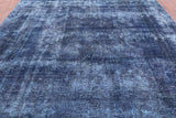 Blue Persian Overdyed Hand Knotted Wool Rug - 9' 3" X 12' 6" - Golden Nile