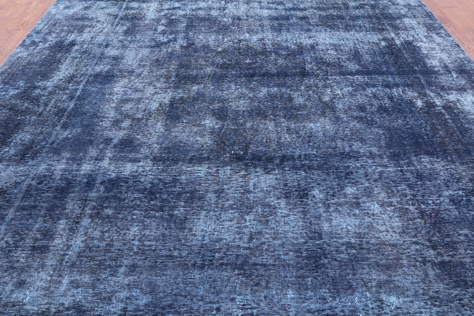 Blue Persian Overdyed Hand Knotted Wool Rug - 9' 3" X 12' 6" - Golden Nile