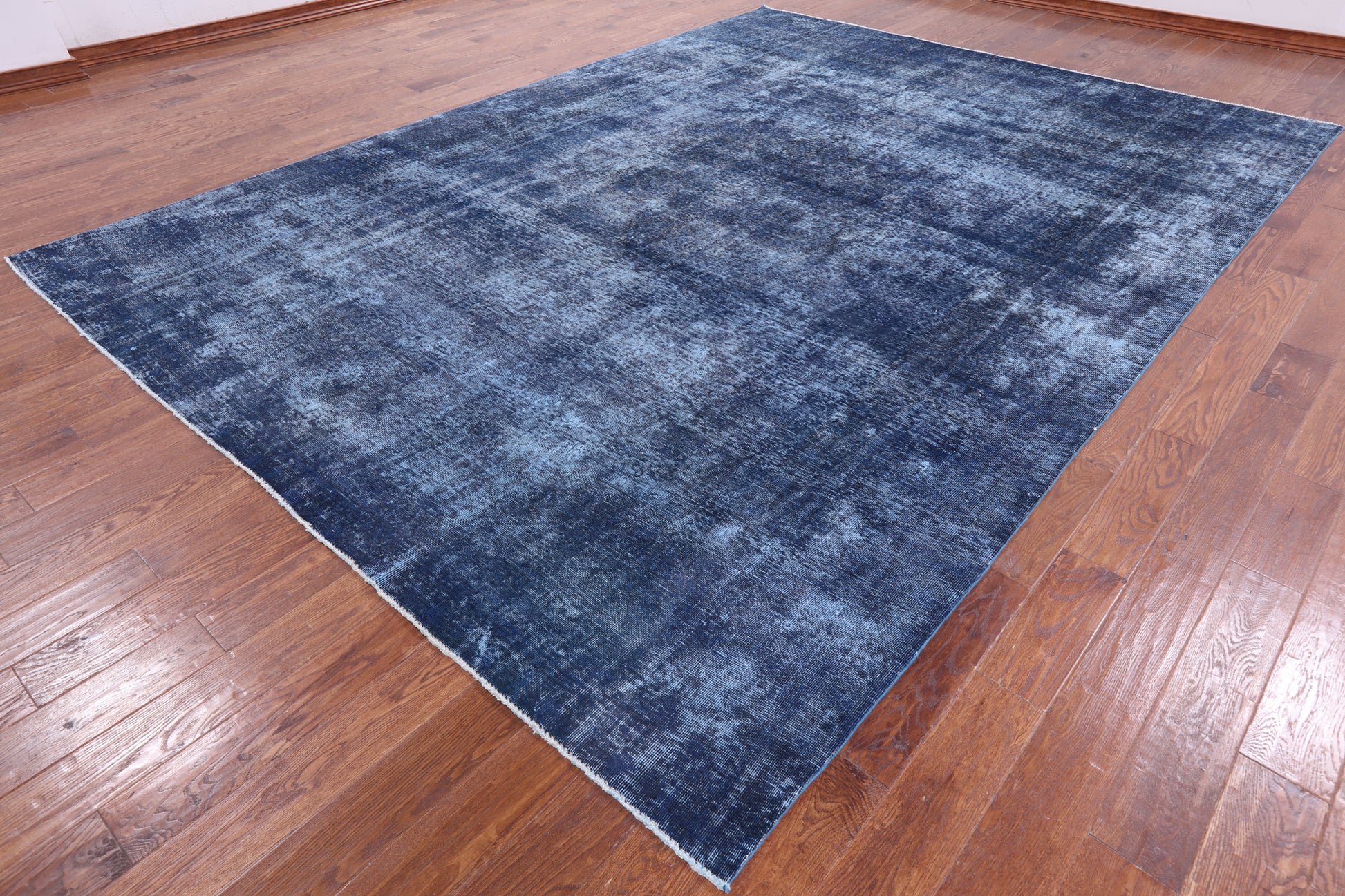 Blue Persian Overdyed Hand Knotted Wool Rug - 9' 3" X 12' 6" - Golden Nile
