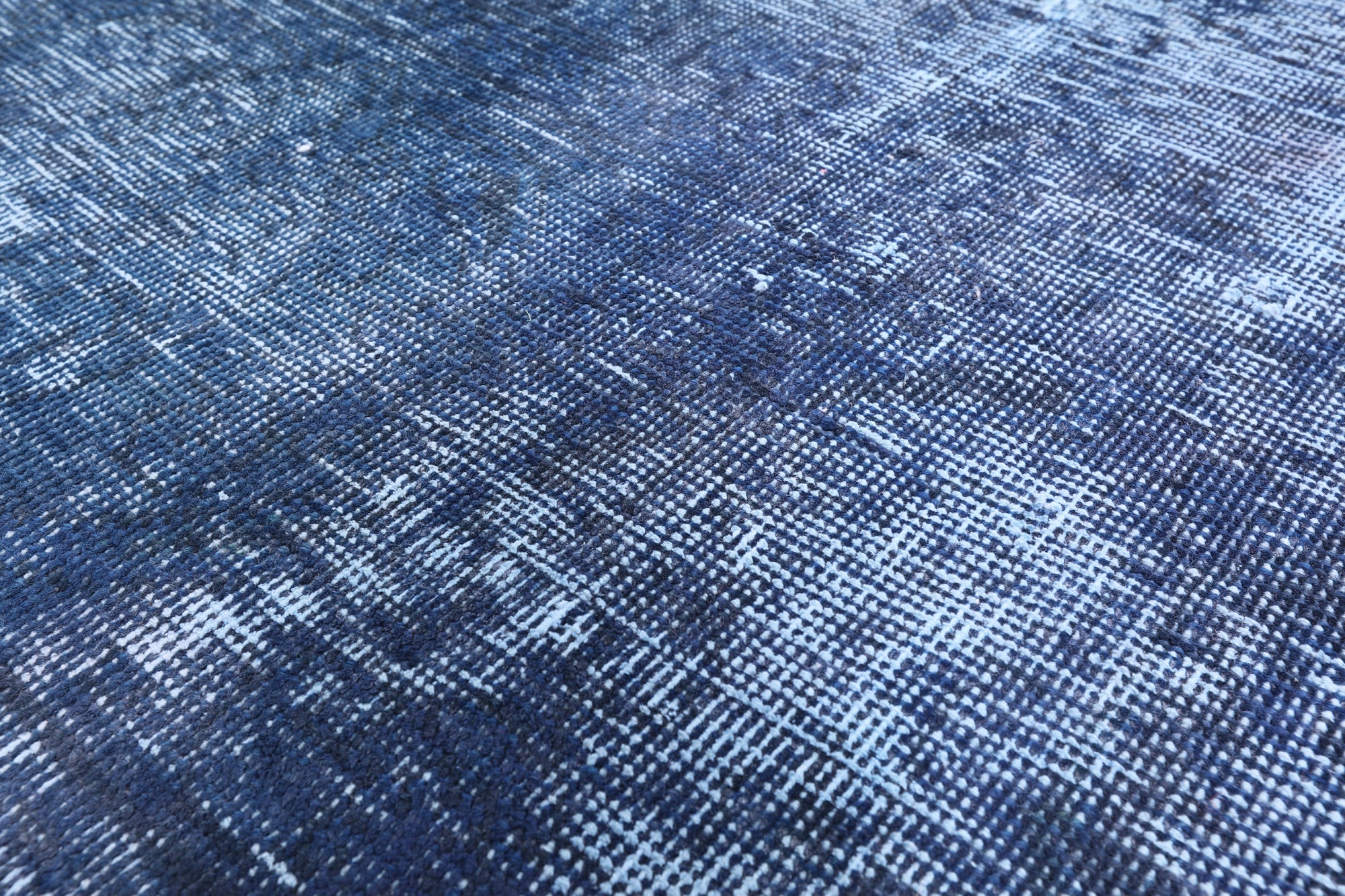 Blue Persian Overdyed Hand Knotted Wool Rug - 9' 3" X 12' 6" - Golden Nile