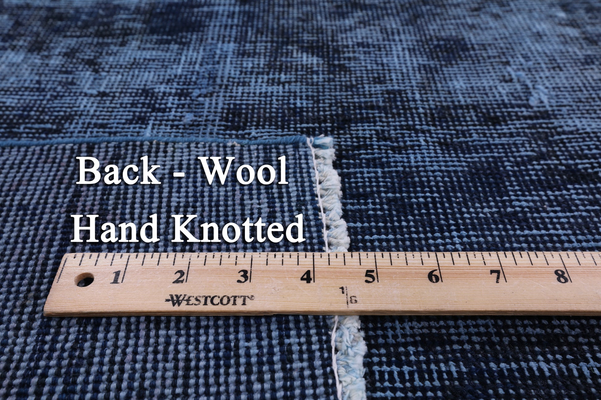 Blue Persian Overdyed Hand Knotted Wool Rug - 9' 3" X 12' 6" - Golden Nile