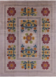 Ivory William Morris Wool & Silk Area Rug - 9' 1" X 12' 4" - Golden Nile