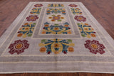 Ivory William Morris Wool & Silk Area Rug - 9' 1" X 12' 4" - Golden Nile