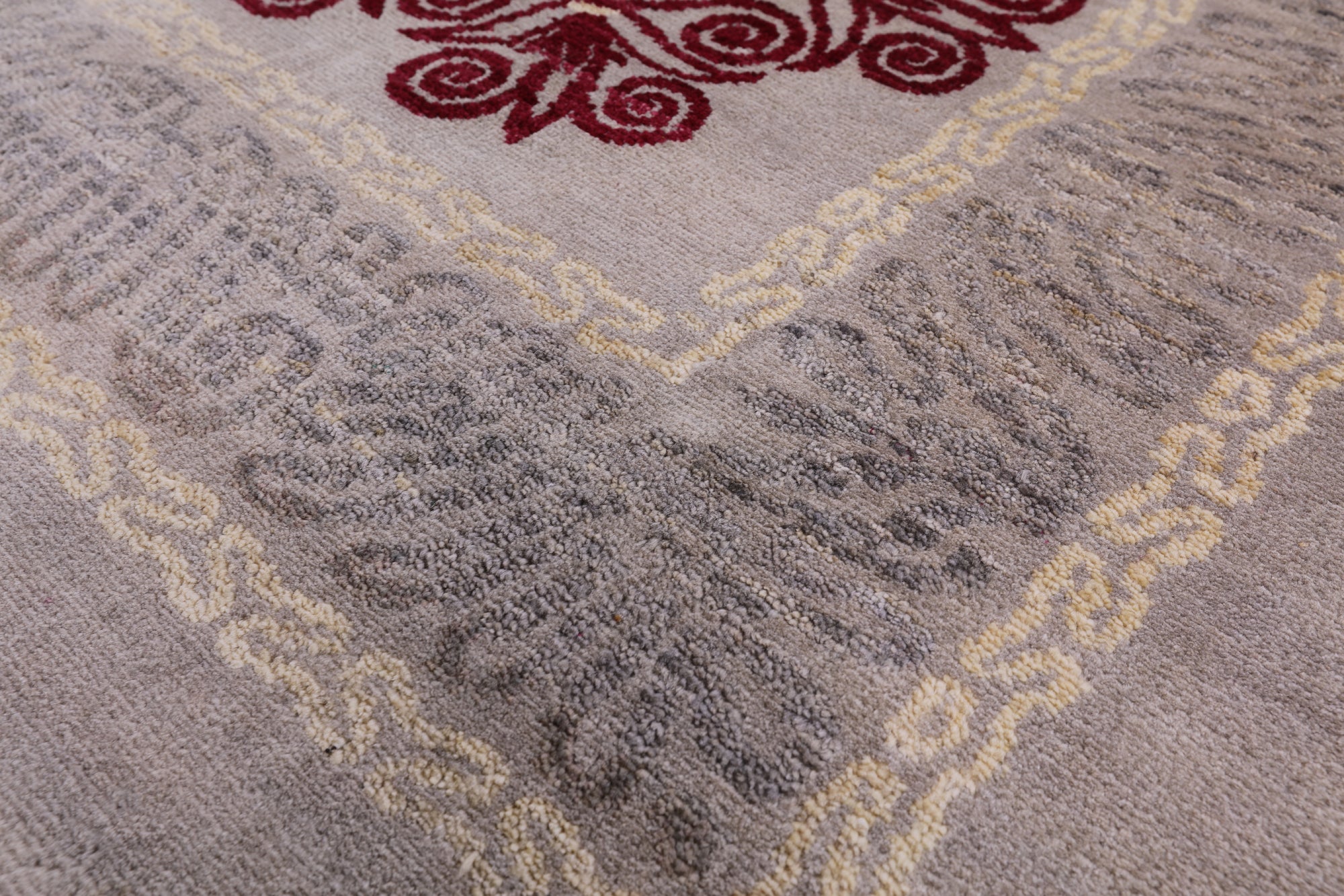 Ivory William Morris Wool & Silk Area Rug - 9' 1" X 12' 4" - Golden Nile