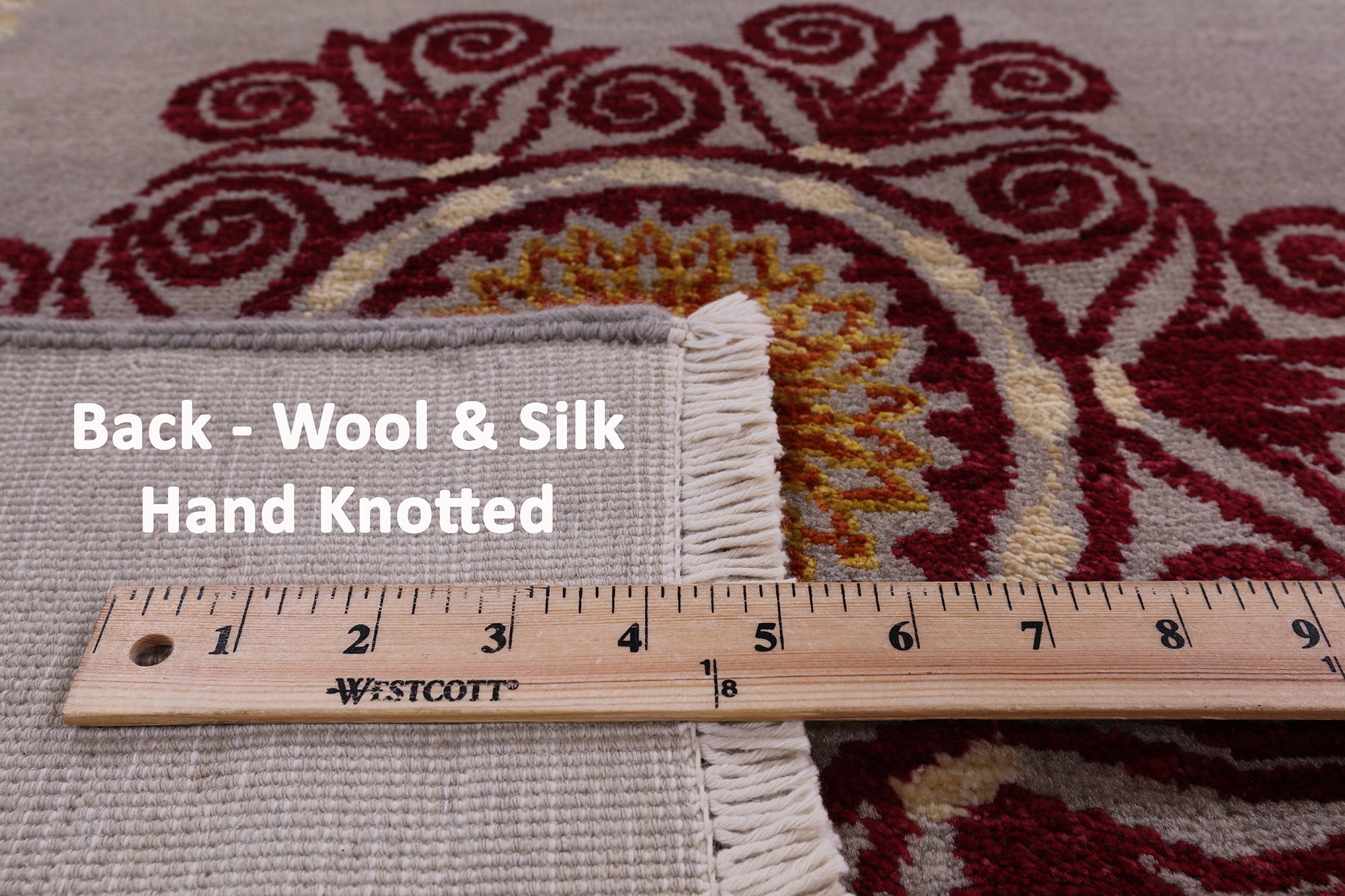 Ivory William Morris Wool & Silk Area Rug - 9' 1" X 12' 4" - Golden Nile