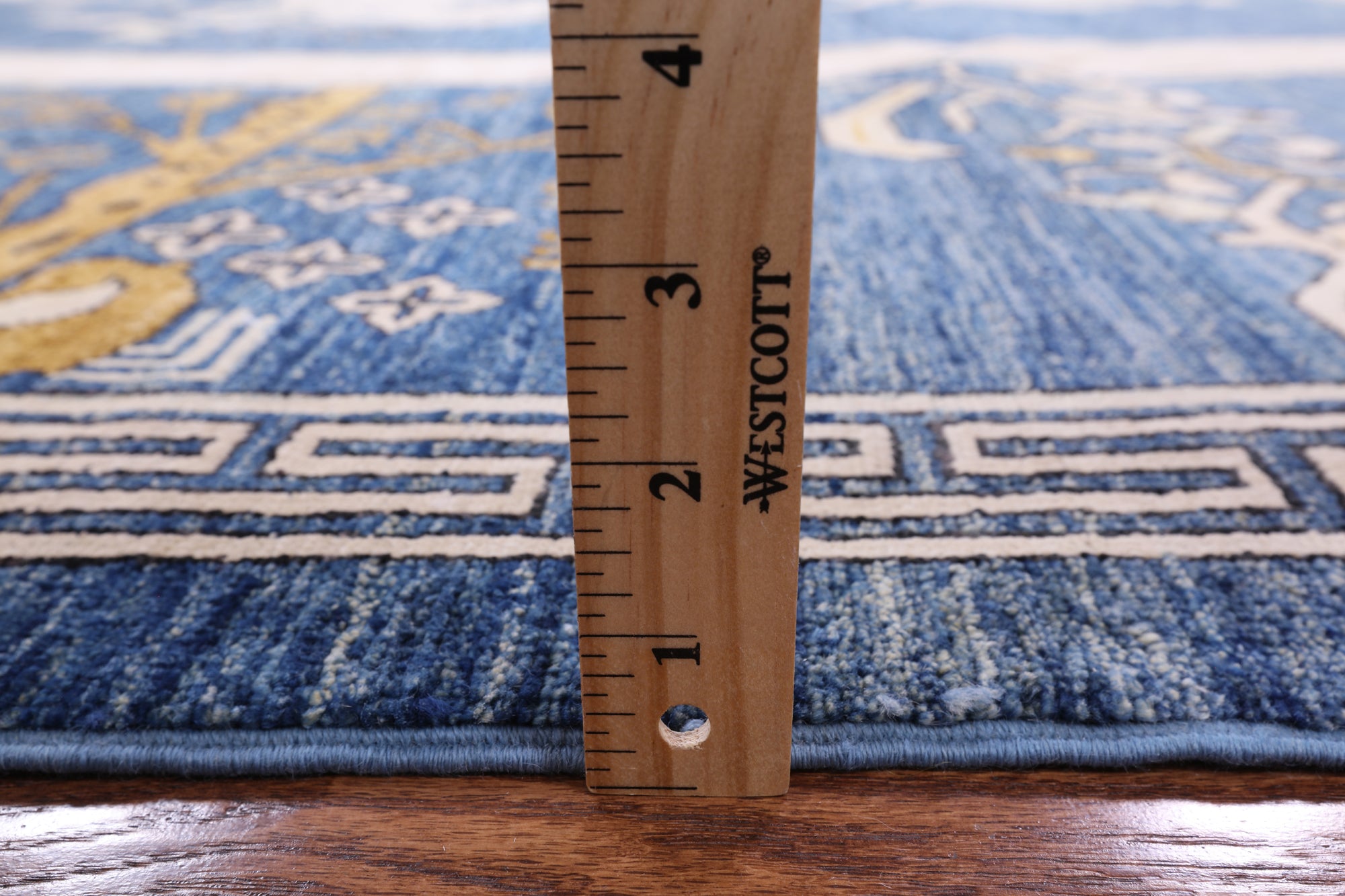 Blue Contemporary Handmade Wool & Silk Rug - 9' 1" X 11' 8" - Golden Nile