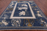 Blue Contemporary Handmade Wool & Silk Rug - 9' 1" X 11' 8" - Golden Nile