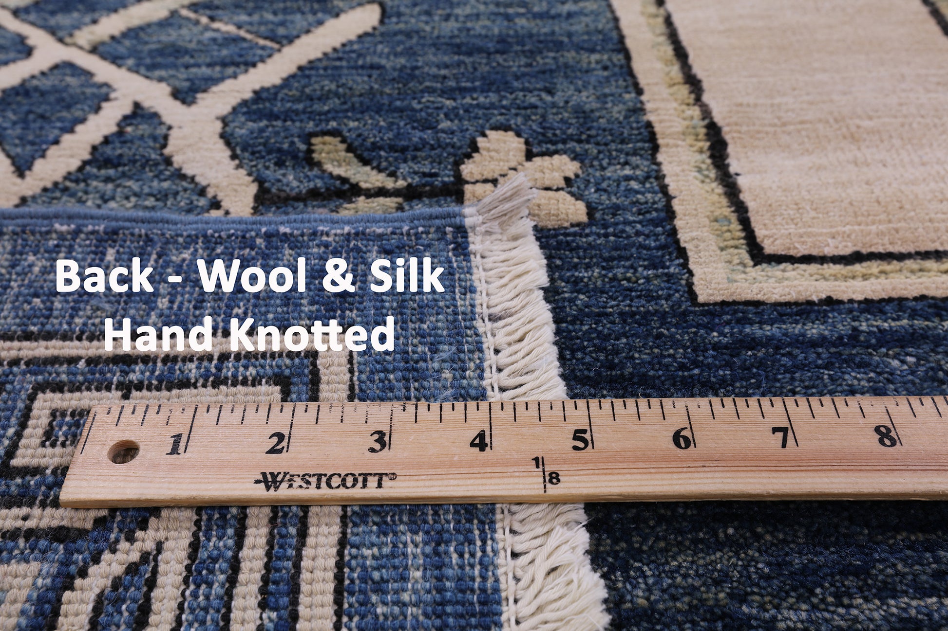 Blue Contemporary Handmade Wool & Silk Rug - 9' 1" X 11' 8" - Golden Nile
