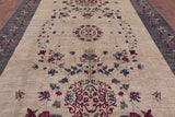 Ivory William Morris Hand Knotted Wool Rug - 9' 1" X 11' 10" - Golden Nile