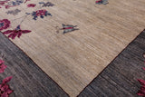 Ivory William Morris Hand Knotted Wool Rug - 9' 1" X 11' 10" - Golden Nile