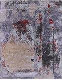 Contemporary Handmade Wool & Silk Rug - 8' 1" X 10' 3" - Golden Nile