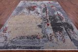 Contemporary Handmade Wool & Silk Rug - 8' 1" X 10' 3" - Golden Nile