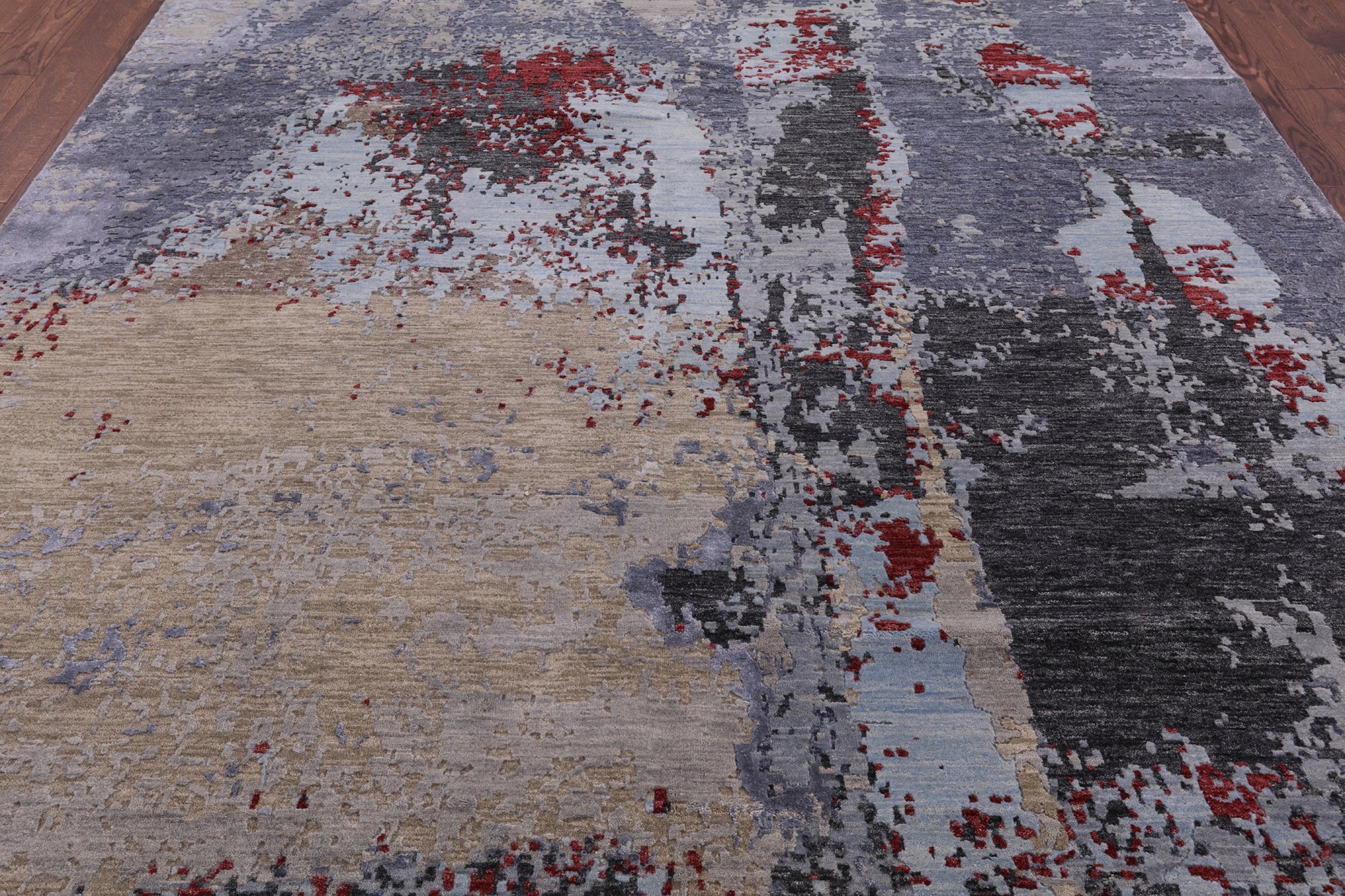 Contemporary Handmade Wool & Silk Rug - 8' 1" X 10' 3" - Golden Nile