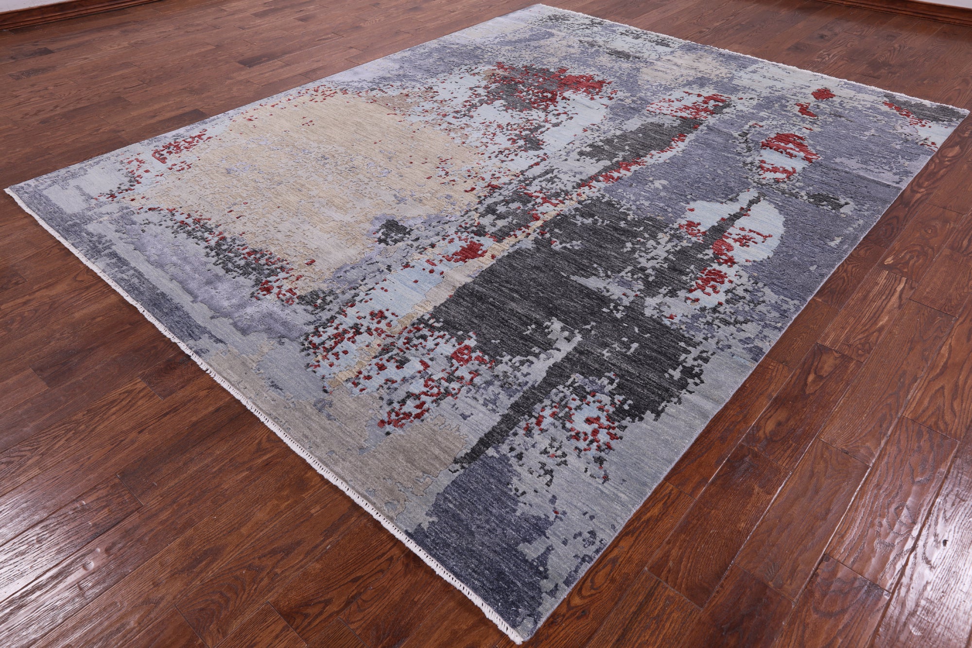 Contemporary Handmade Wool & Silk Rug - 8' 1" X 10' 3" - Golden Nile
