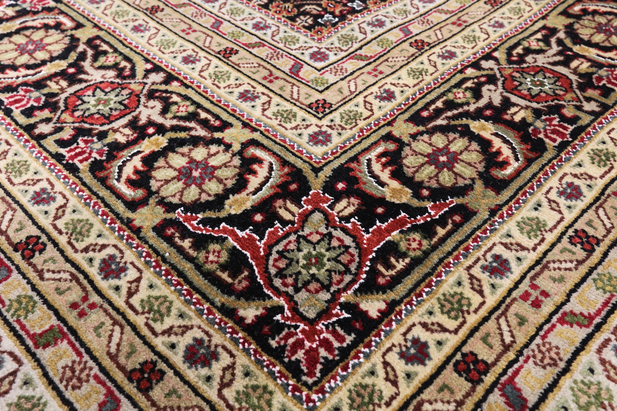 Black Bijar Handmade Wool & Silk Rug - 8' 2" X 10' 1" - Golden Nile