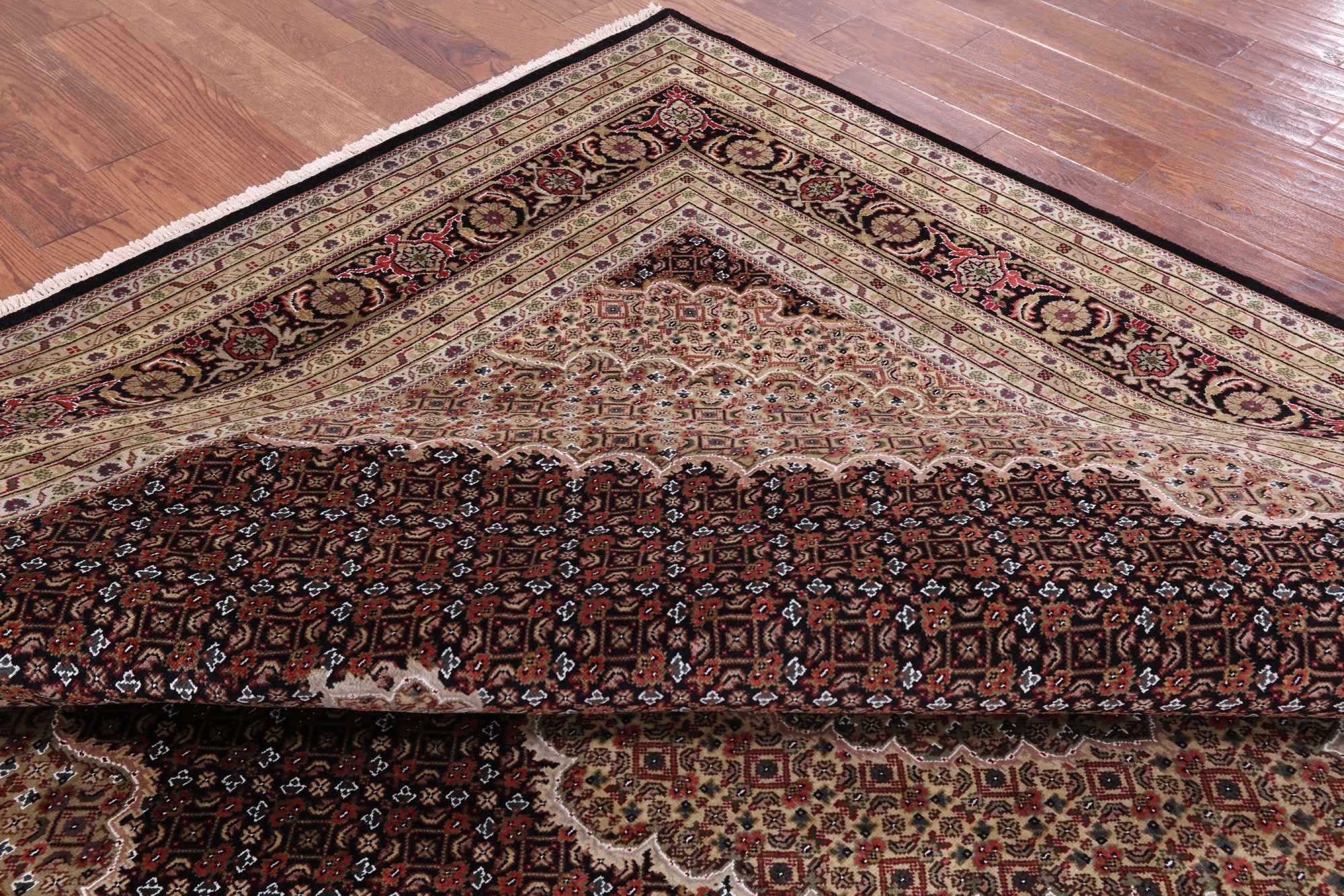 Black Bijar Handmade Wool & Silk Rug - 8' 2" X 10' 1" - Golden Nile