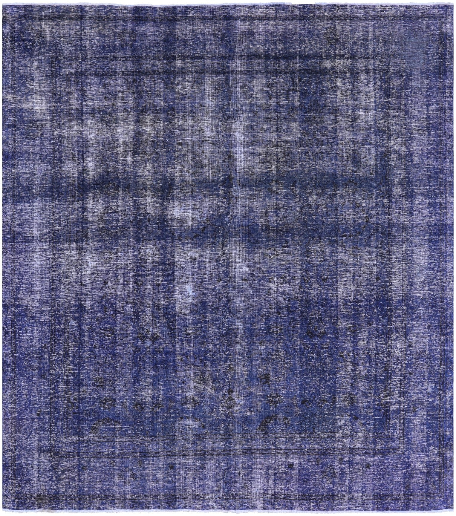 Blue Persian Overdyed Handmade Wool Rug - 9' 6" X 10' 5" - Golden Nile