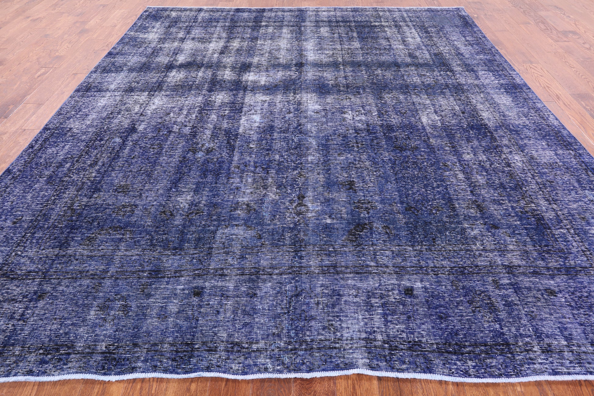 Blue Persian Overdyed Handmade Wool Rug - 9' 6" X 10' 5" - Golden Nile