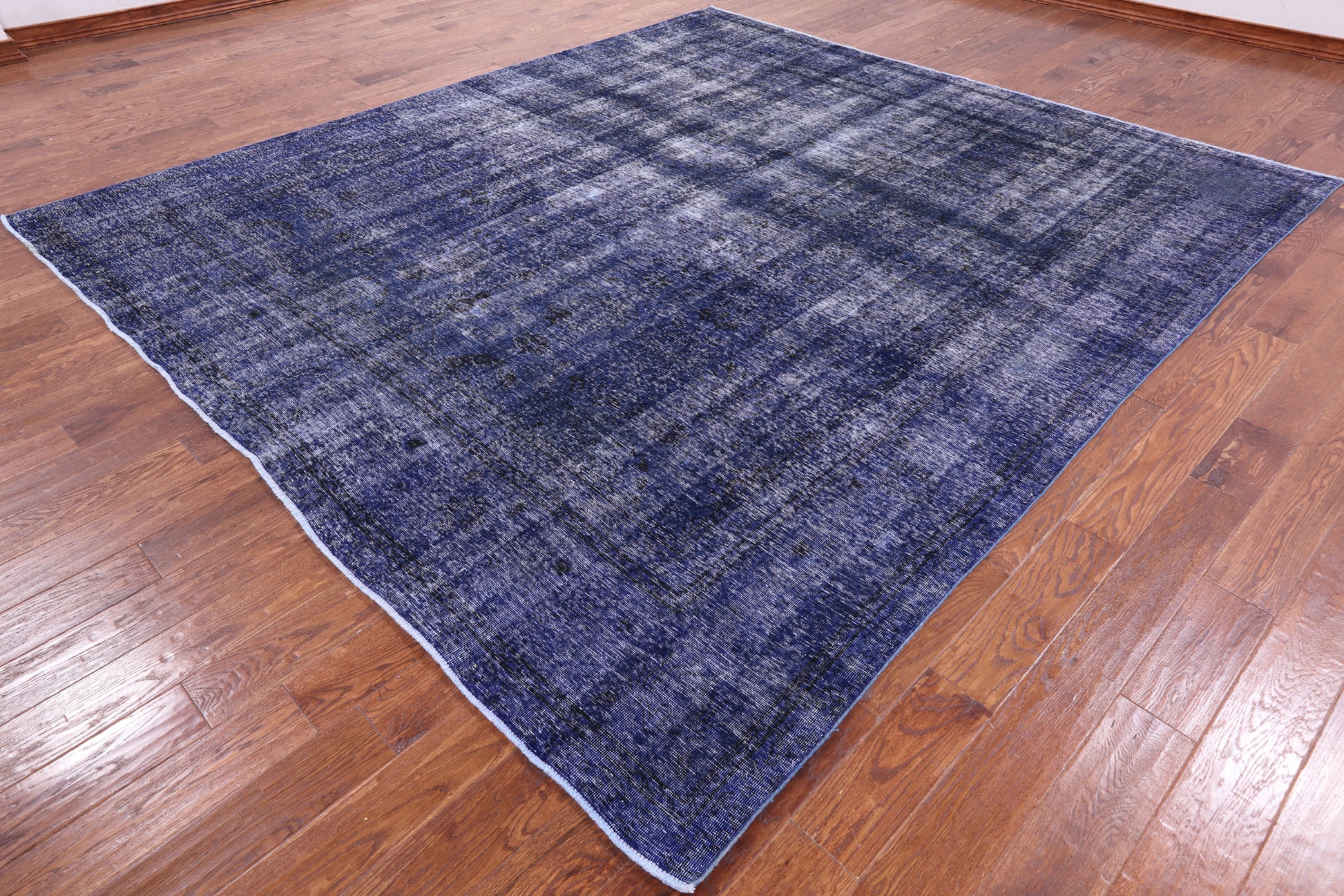 Blue Persian Overdyed Handmade Wool Rug - 9' 6" X 10' 5" - Golden Nile