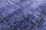 Blue Persian Overdyed Handmade Wool Rug - 9' 6" X 10' 5" - Golden Nile