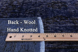 Blue Persian Overdyed Handmade Wool Rug - 9' 6" X 10' 5" - Golden Nile
