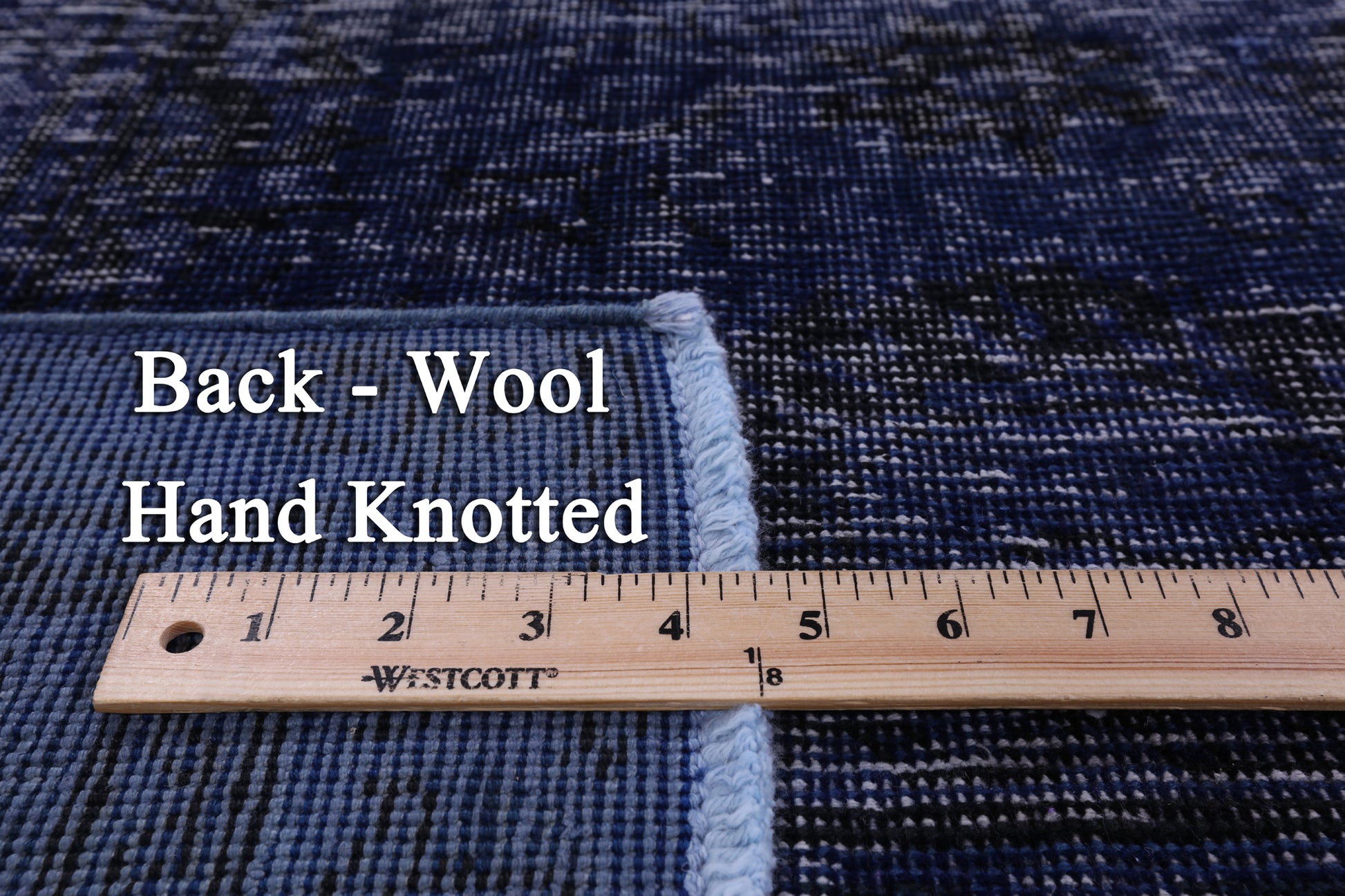 Blue Persian Overdyed Handmade Wool Rug - 9' 6" X 10' 5" - Golden Nile