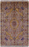 High End Persian Hand Knotted 100 % Silk  Rug - 7' 0" X 10' 0" - Golden Nile