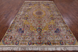 High End Persian Hand Knotted 100 % Silk  Rug - 7' 0" X 10' 0" - Golden Nile