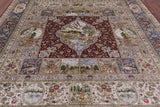 High End Persian 100% Silk Hand Knotted Rug - 8' 0" X 10' 0'' - Golden Nile