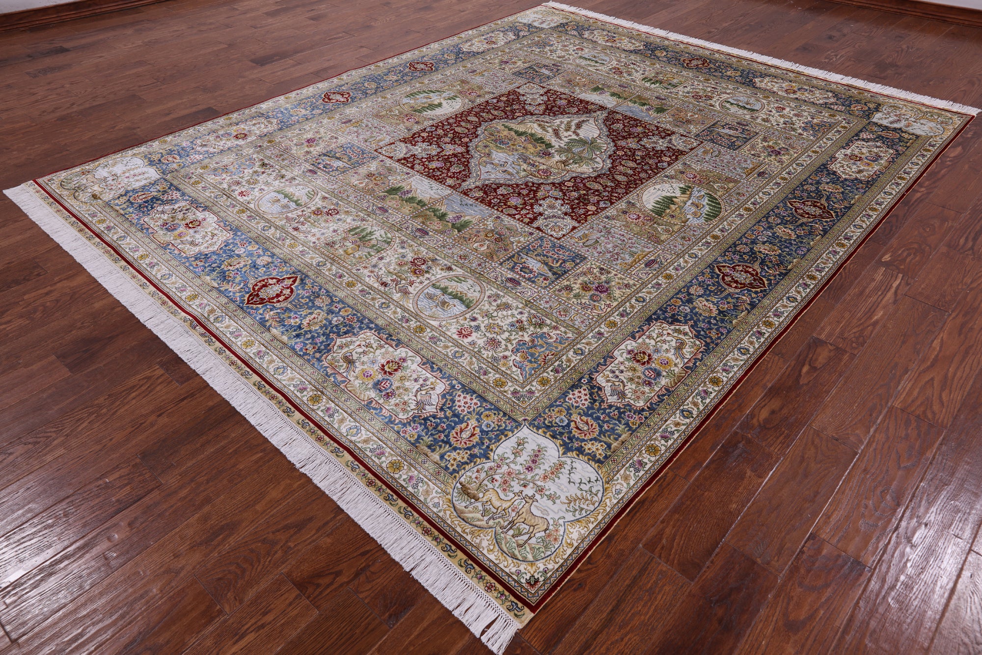 High End Persian 100% Silk Hand Knotted Rug - 8' 0" X 10' 0'' - Golden Nile