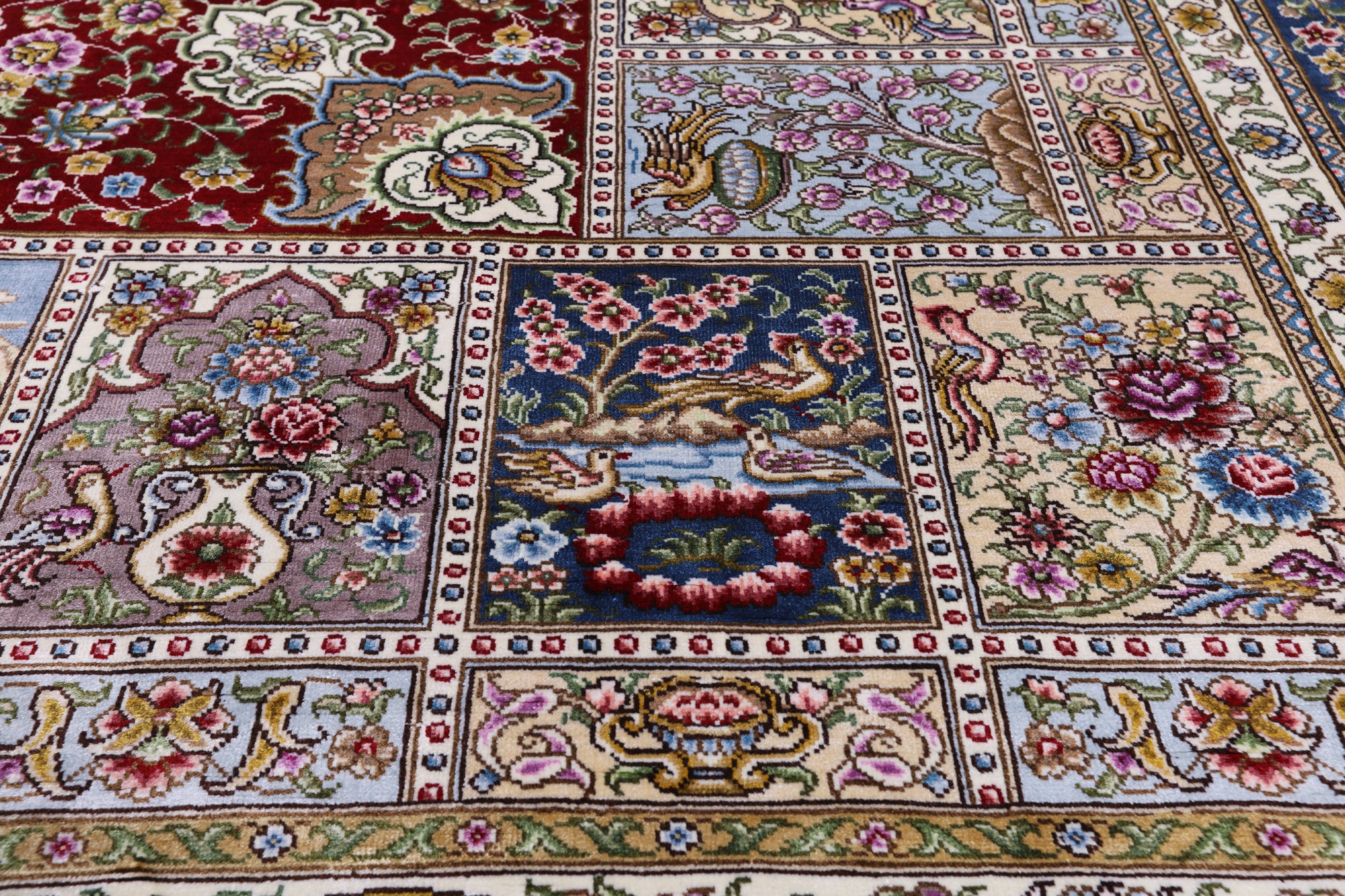 High End Persian Hand Knotted 100 % Silk  Rug - 6' 0" X 9' 0" - Golden Nile