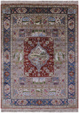 High End Persian Hand Knotted 100 % Silk  Rug - 6' 0" X 9' 0" - Golden Nile