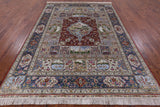 High End Persian Hand Knotted 100 % Silk  Rug - 6' 0" X 9' 0" - Golden Nile