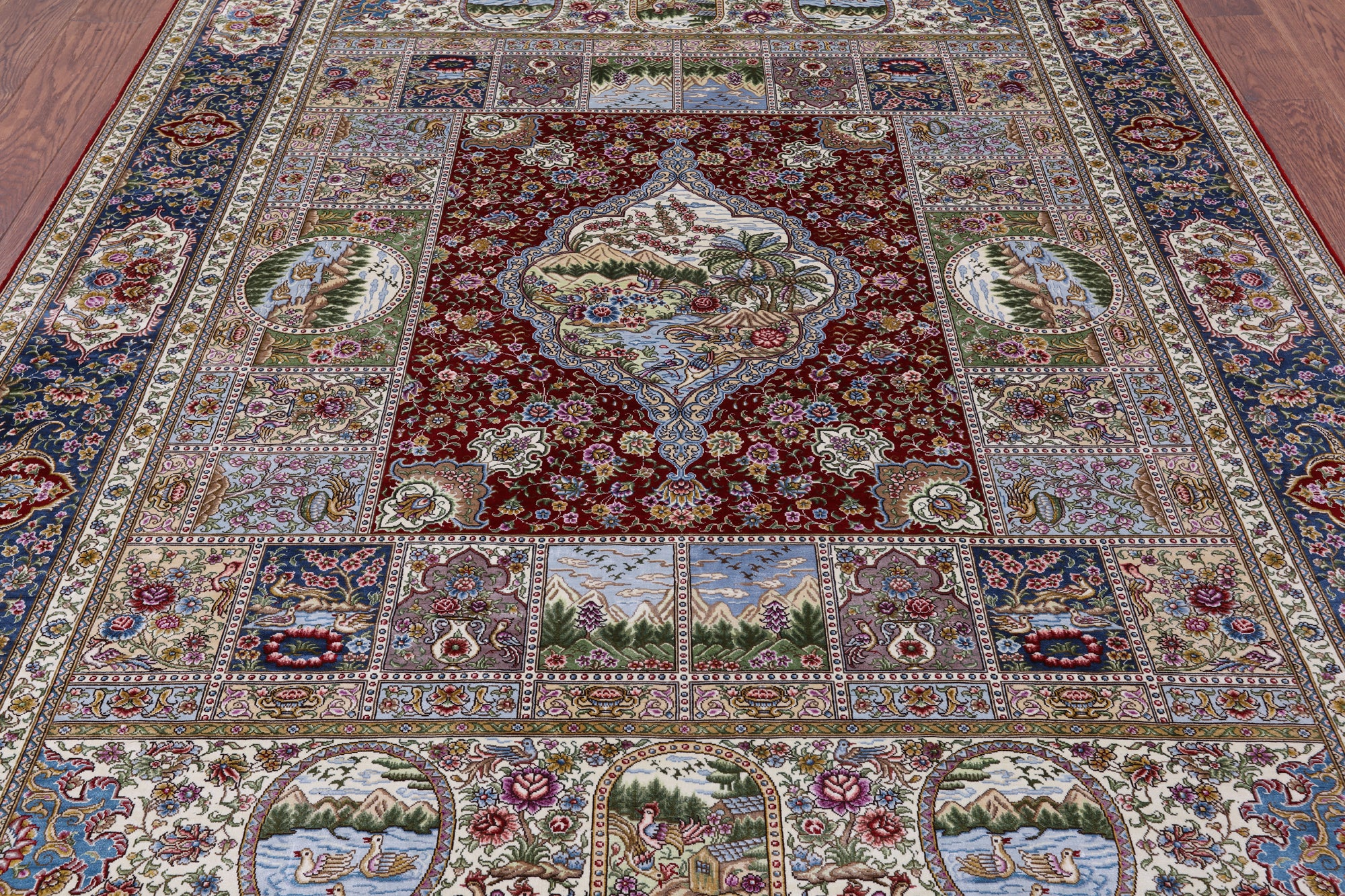 High End Persian Hand Knotted 100 % Silk  Rug - 6' 0" X 9' 0" - Golden Nile