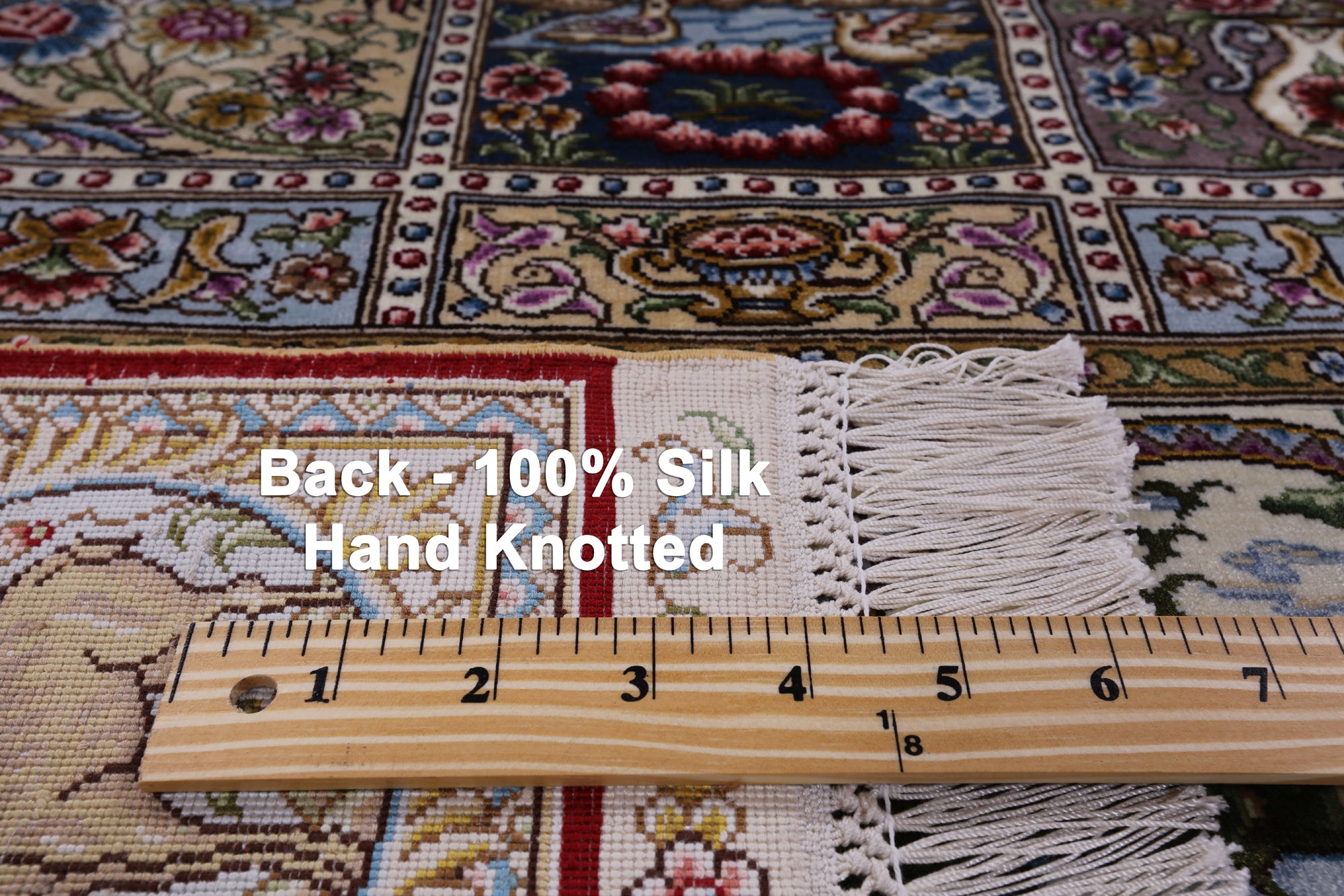 High End Persian Hand Knotted 100 % Silk  Rug - 6' 0" X 9' 0" - Golden Nile