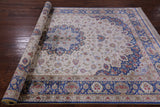 Ivory High End Persian Hand Knotted 100 % Silk  Rug - 6' 0" X 9' 0" - Golden Nile